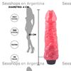 Dildo vibrador americano grande perlado rosa 20x4cm